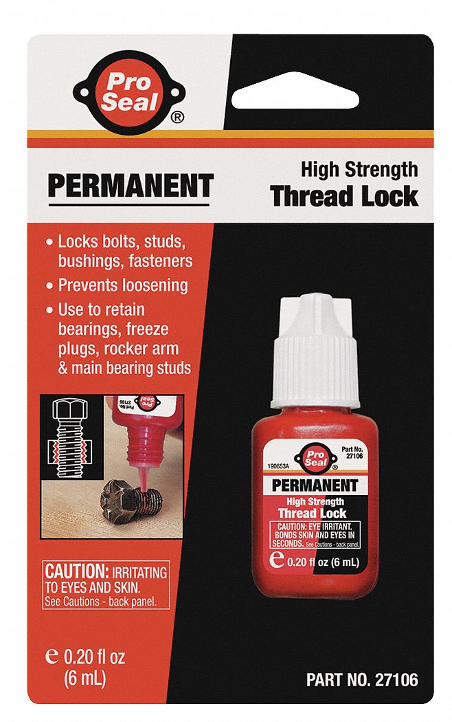 Threadlocker, Permanent, 6mL, Red