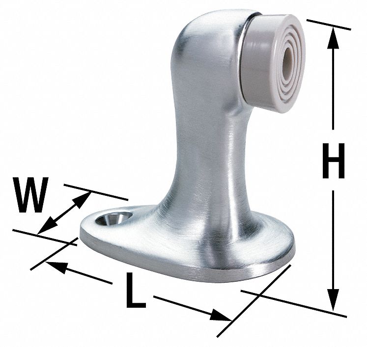 Door Stop, Floor-Mount, Satin Chrome