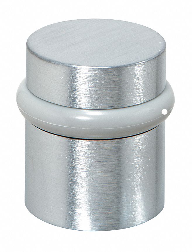 Door Stop With Holder, Satin Chrome