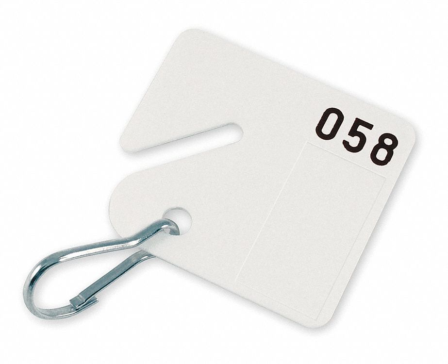 Square Tags, White, 1-40, PK 40