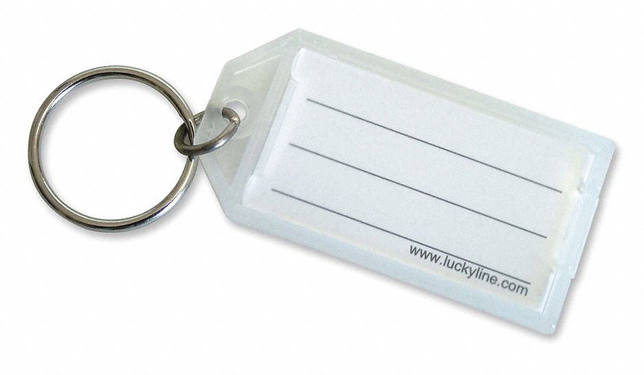 ID Key Tags with Flap, Clear, PK 10