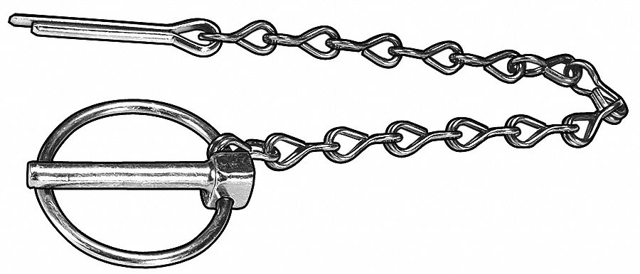 Lynch Pin, Std, Stl, Znc, 3/16 In, PK5