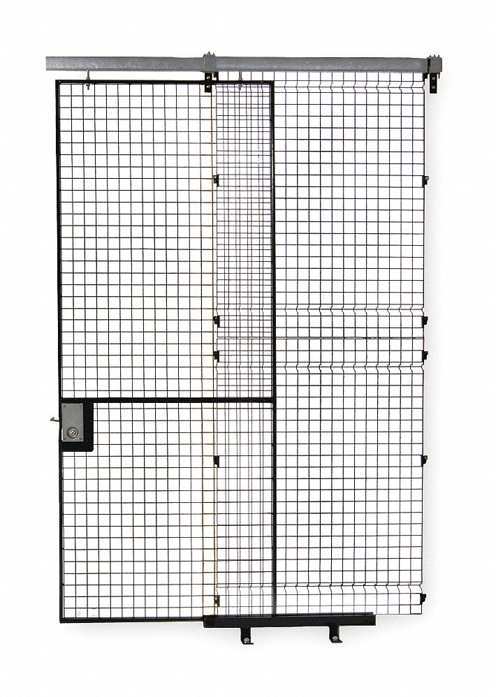 Wire Partition Slide Door, H 8 Ft, W 4 Ft