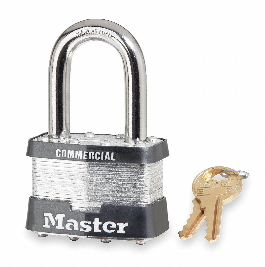 Non Rekeyable Padlock, Steel, Key No.A1010