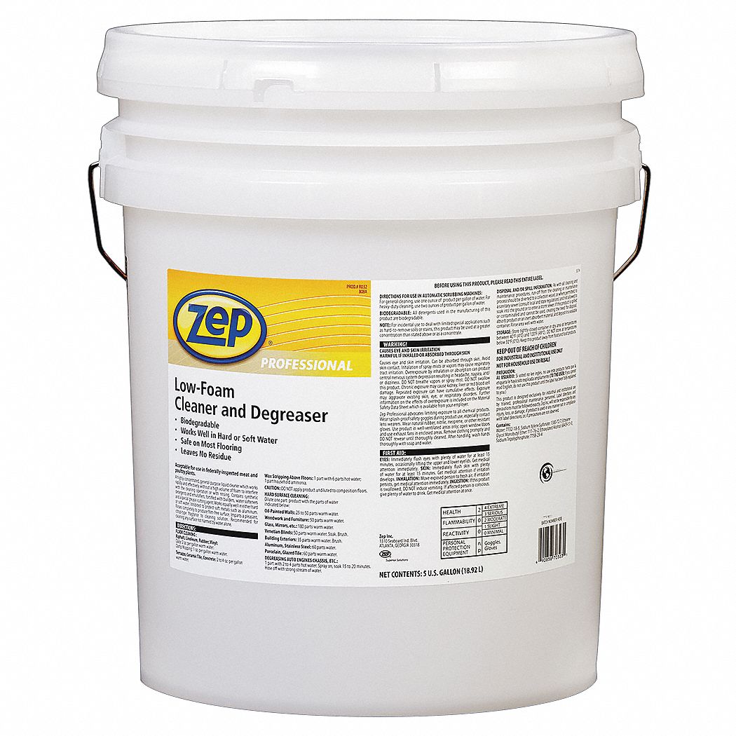 Low Foam Floor Cleaner, 5 gal., Citrus, Red