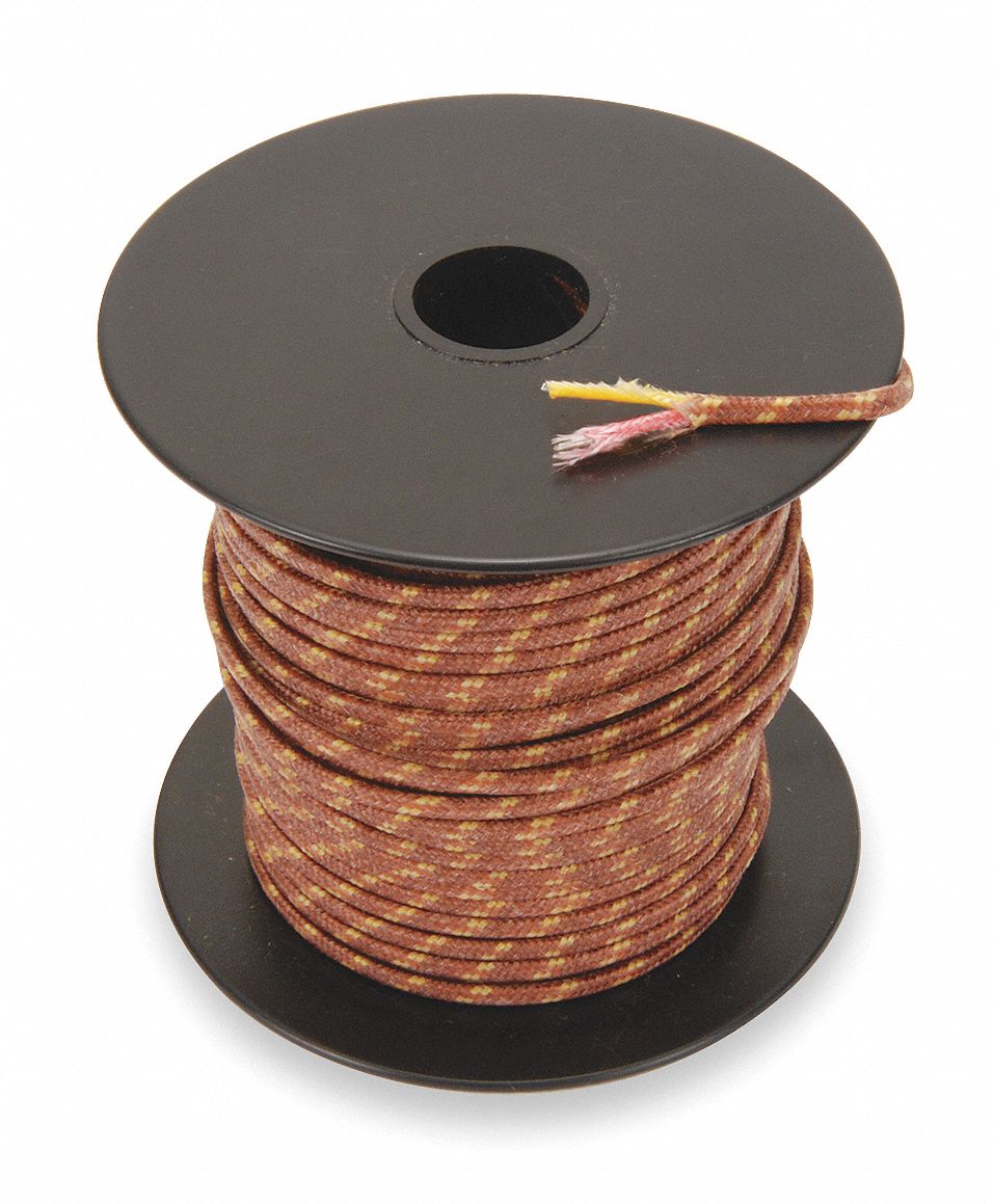Thermocouple Lead Wire, K, 20AWG, Str, 100Ft