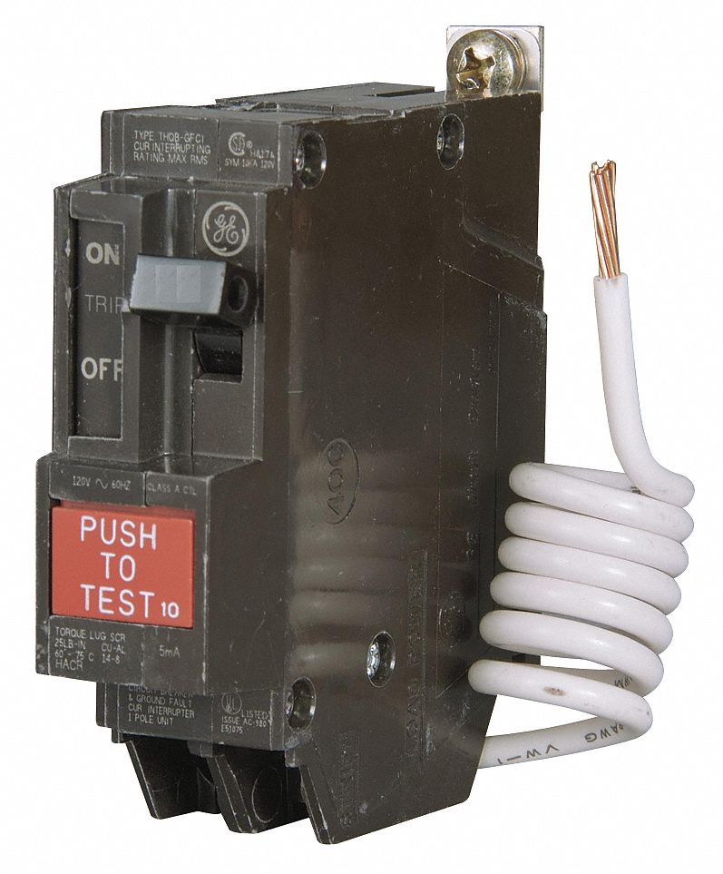 Circuit Breaker, 1Pole, 20A, THQ, GFCI, 10kA