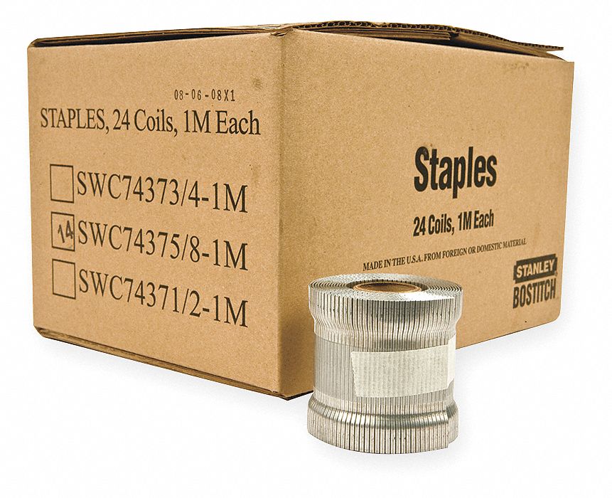 Carton Staples, Coil, 1-3/8x5/8 L, PK4000