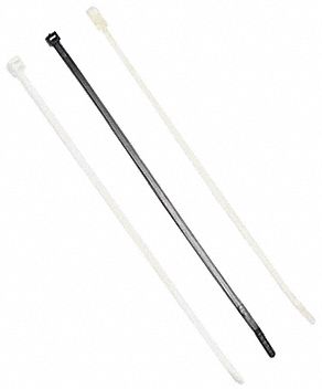 Cable Ties, L12In, 50Lb, Black, PK100