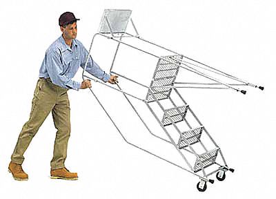 Tilt and Roll Ladder, Steel, 40 In.H