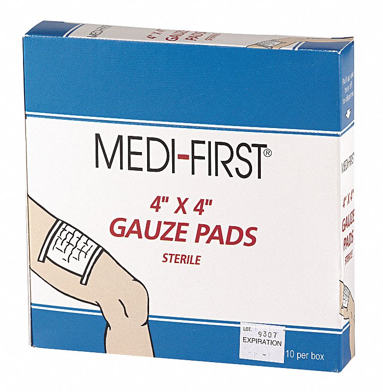 Gauze Pads, Sterile, 4 x 4 In, PK 10