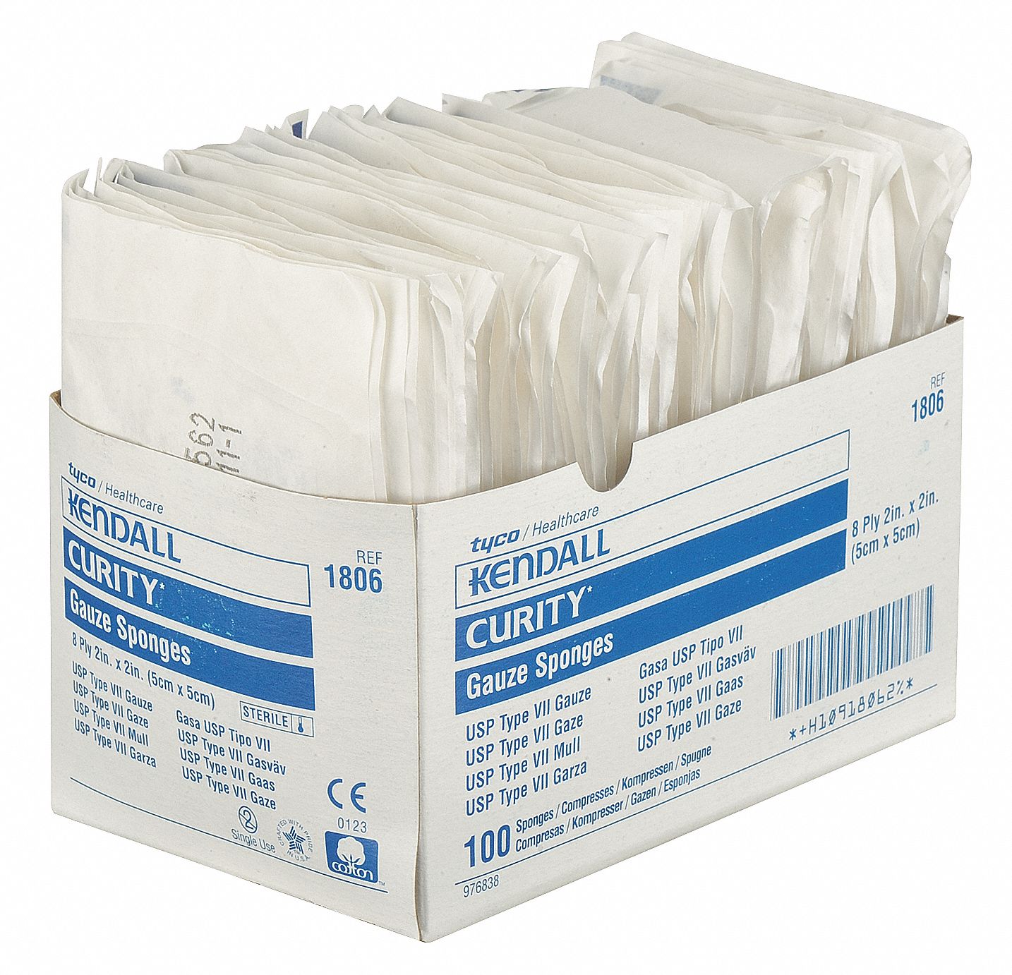 Sponge, 8-Ply, Gauze, 2x2In, PK100