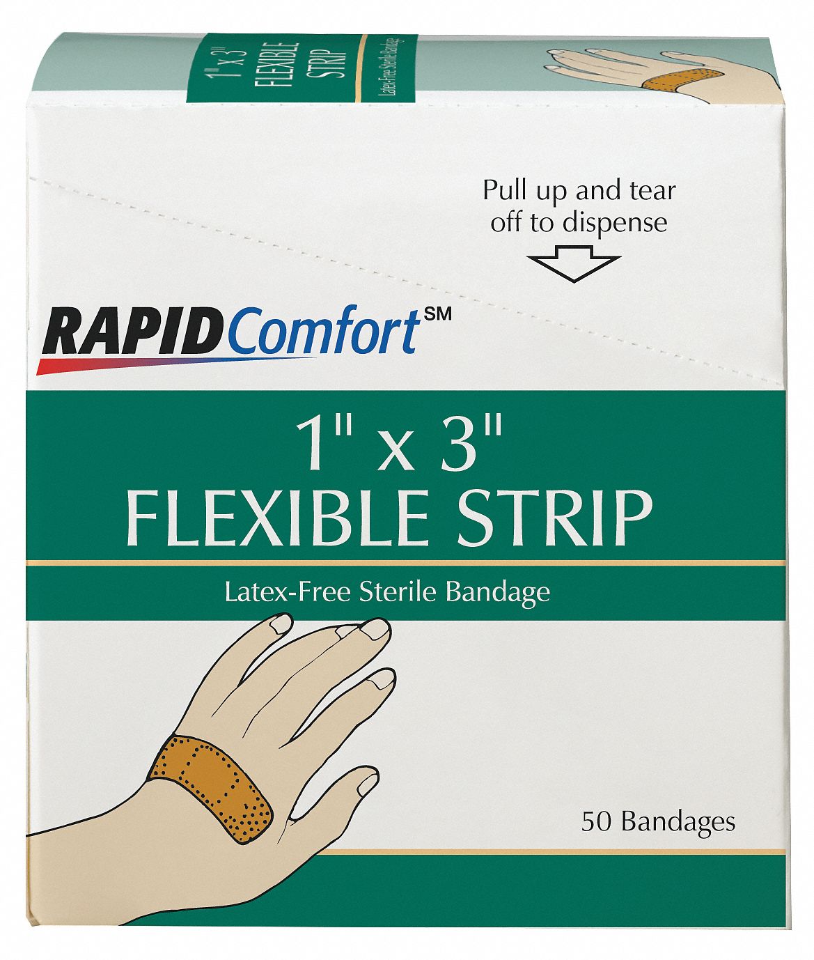 Flexible Fabric Bandages, 1x3In, PK50