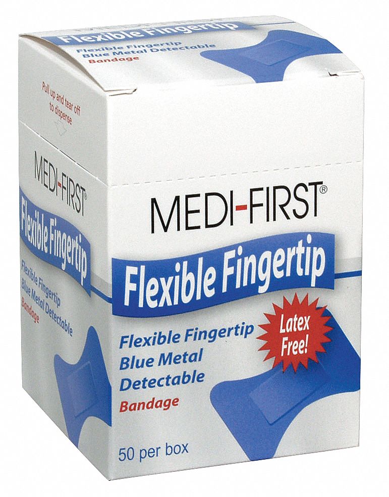 Metal-Detectable Bandages Fingertip, PK50
