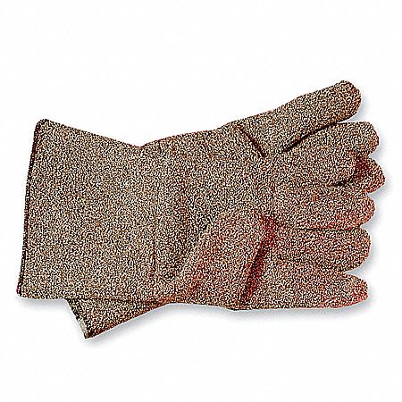 Heat Resistant Gloves, Brown/White, XL, PR