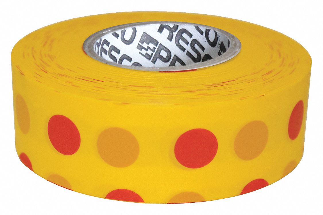 Flagging Tape, Yellow/Red, 300ft x 1-3/8In