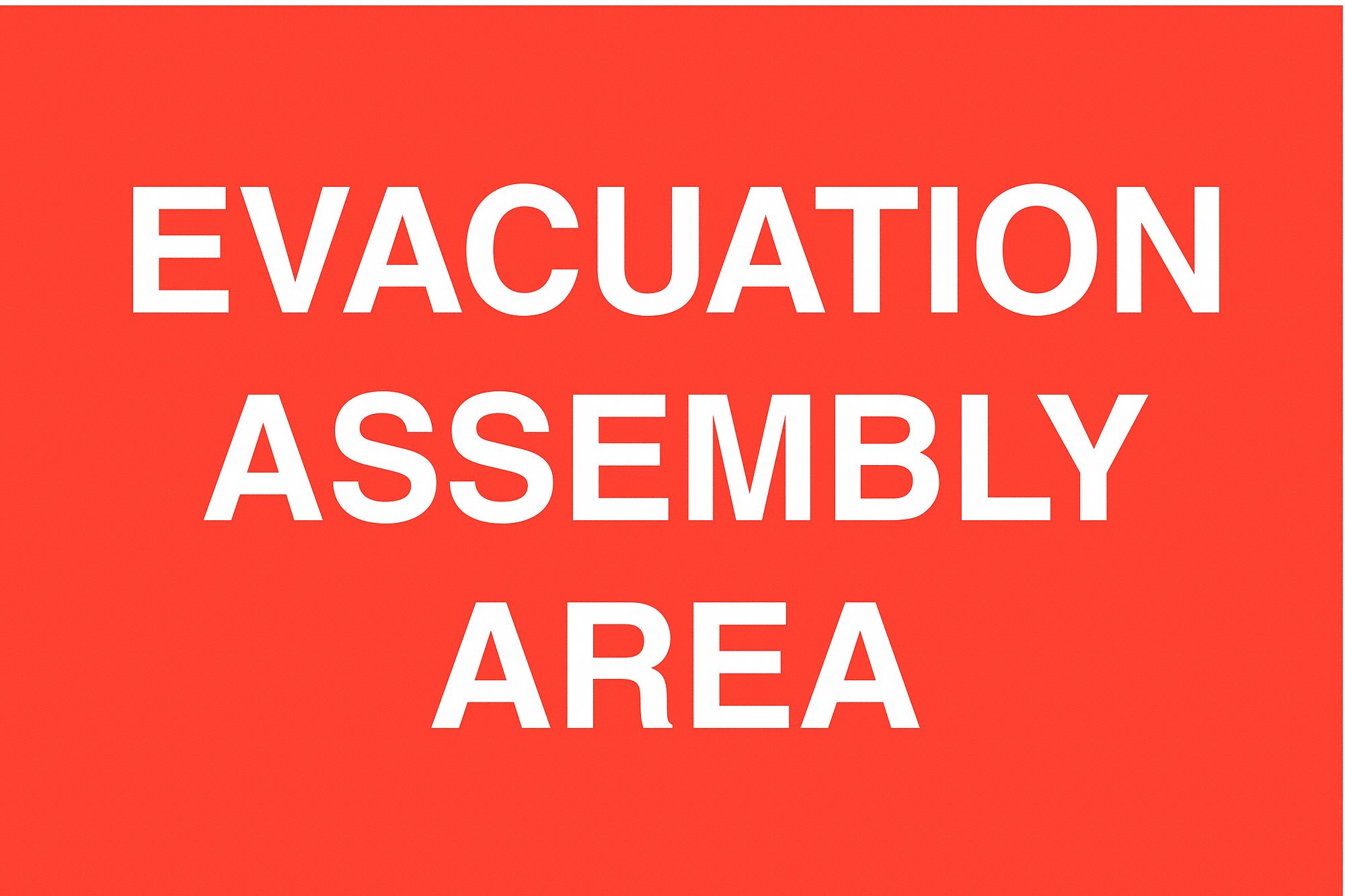 Evacuation Area Sign, 10 x 14In, WHT/R, AL