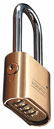 Combination Padlock, 2 In, Brass