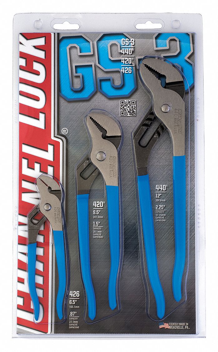 Plier Set, 12 In, 9 1/2 In, 6 1/2 in