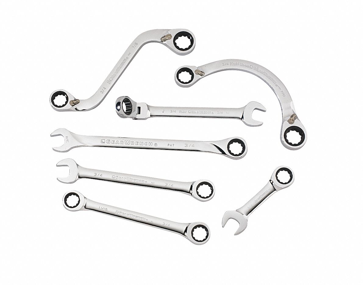 Ratcheting Wrench Set, Metric, 12 pt, 12 PC