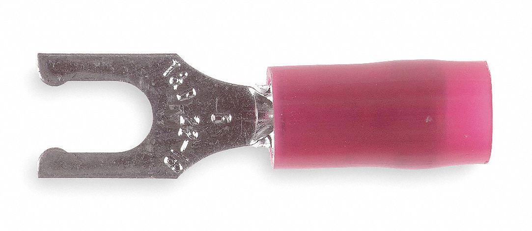 Fork Terminal, Red, 22 to 16 AWG, PK100