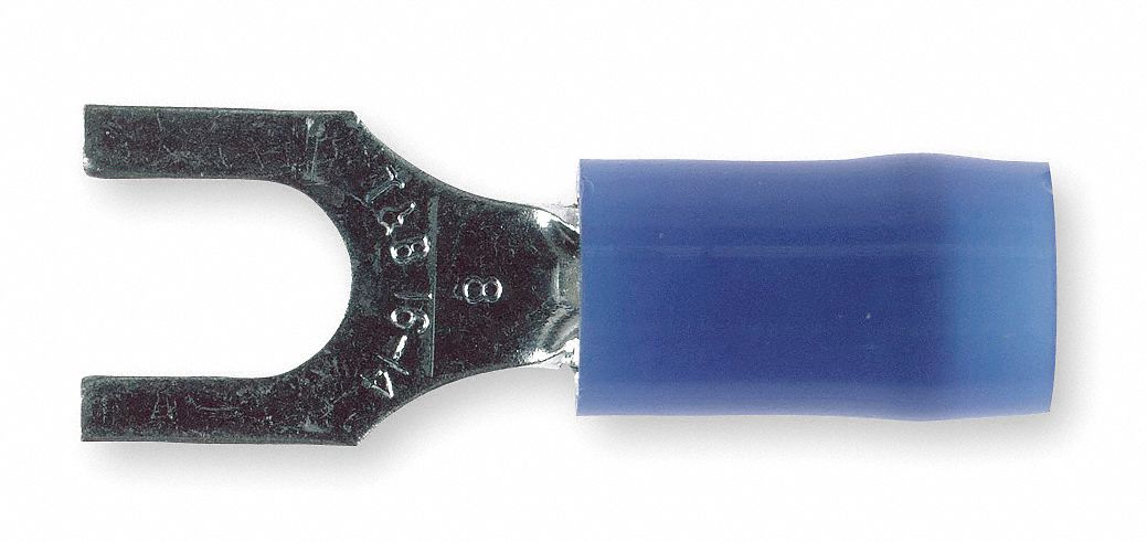 Fork Terminal, Blue, 18 to 14 AWG, PK100