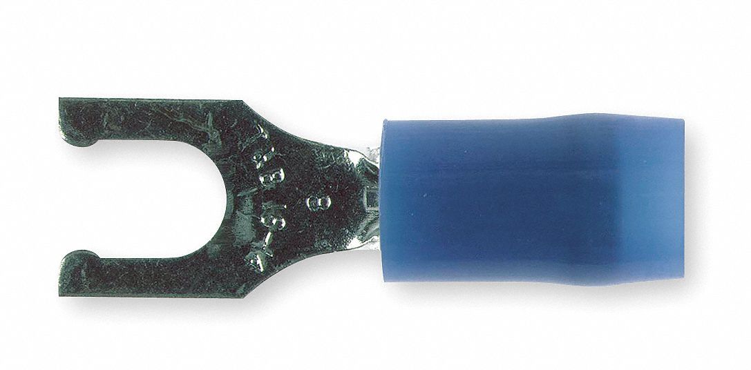 Fork Terminal, Blue, 18 to 14 AWG, PK100