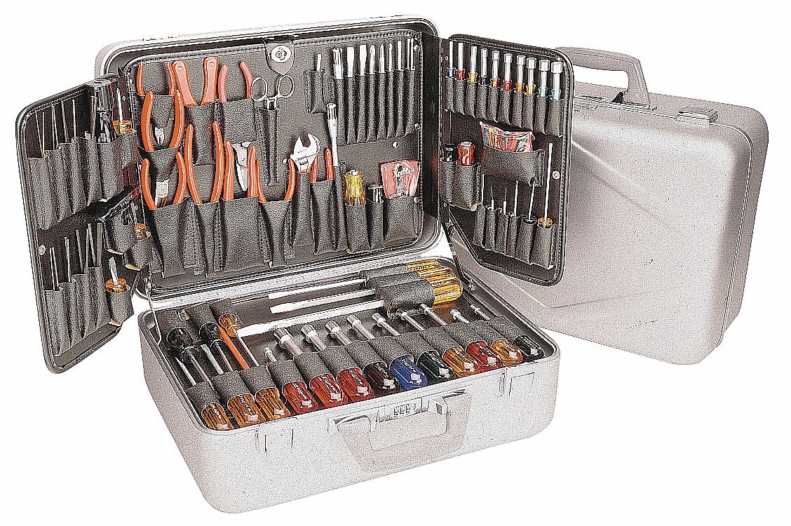 Electronics Tool Set, 89 Pc, Attache Case