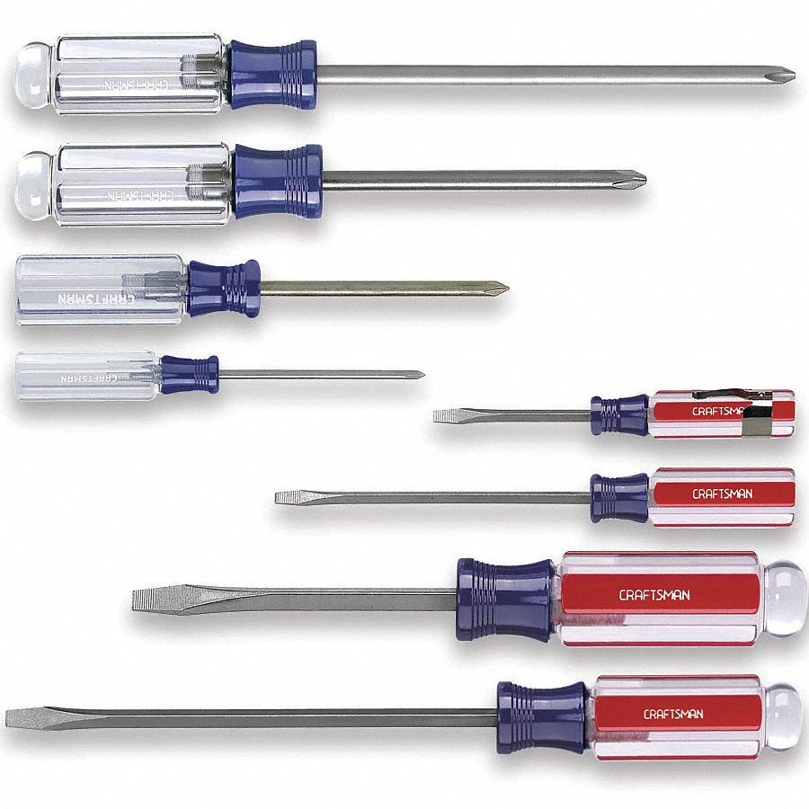 SCREWDRIVER SET 8 PC SLOTTED/PHILLIPS
