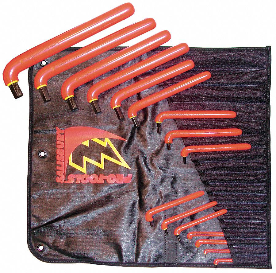 Insulated Hex Key Set, 1/16 - 5/8 In, Long