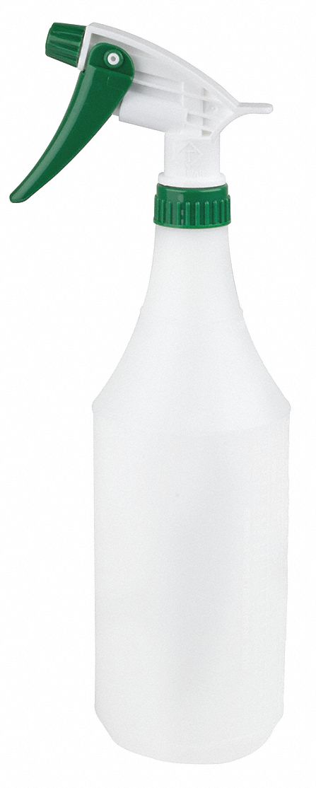 Trigger Spray Bottle, 32 oz., Wht/Grn, PK 3