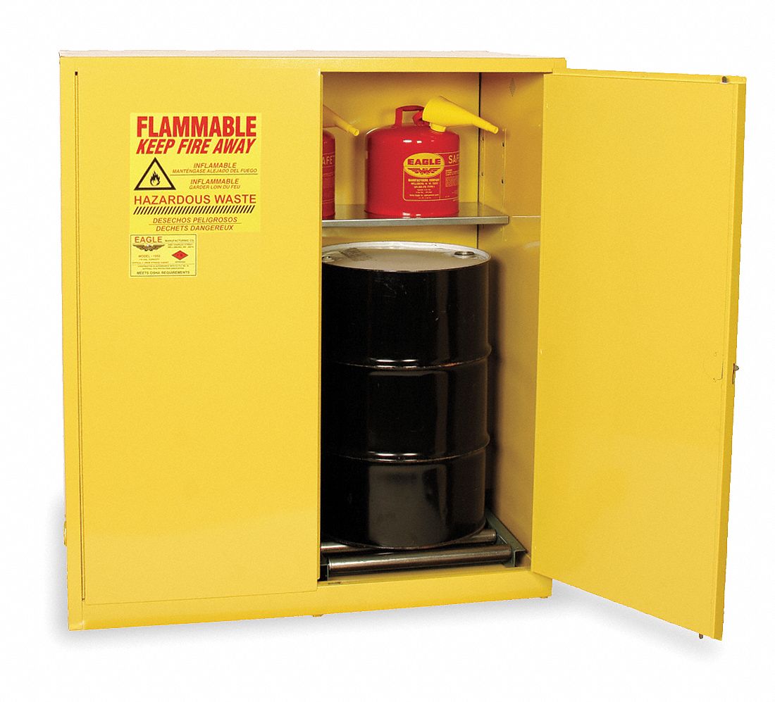 Haz Waste Cabinet, Vertical, 110 Gal., YLW