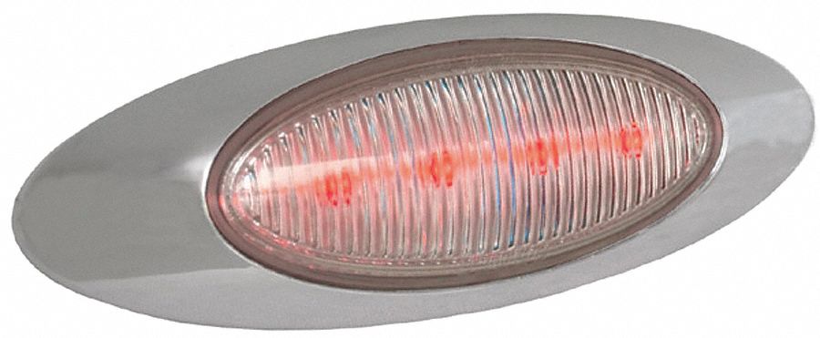Clearance and Marker Lamp, Red, Oval