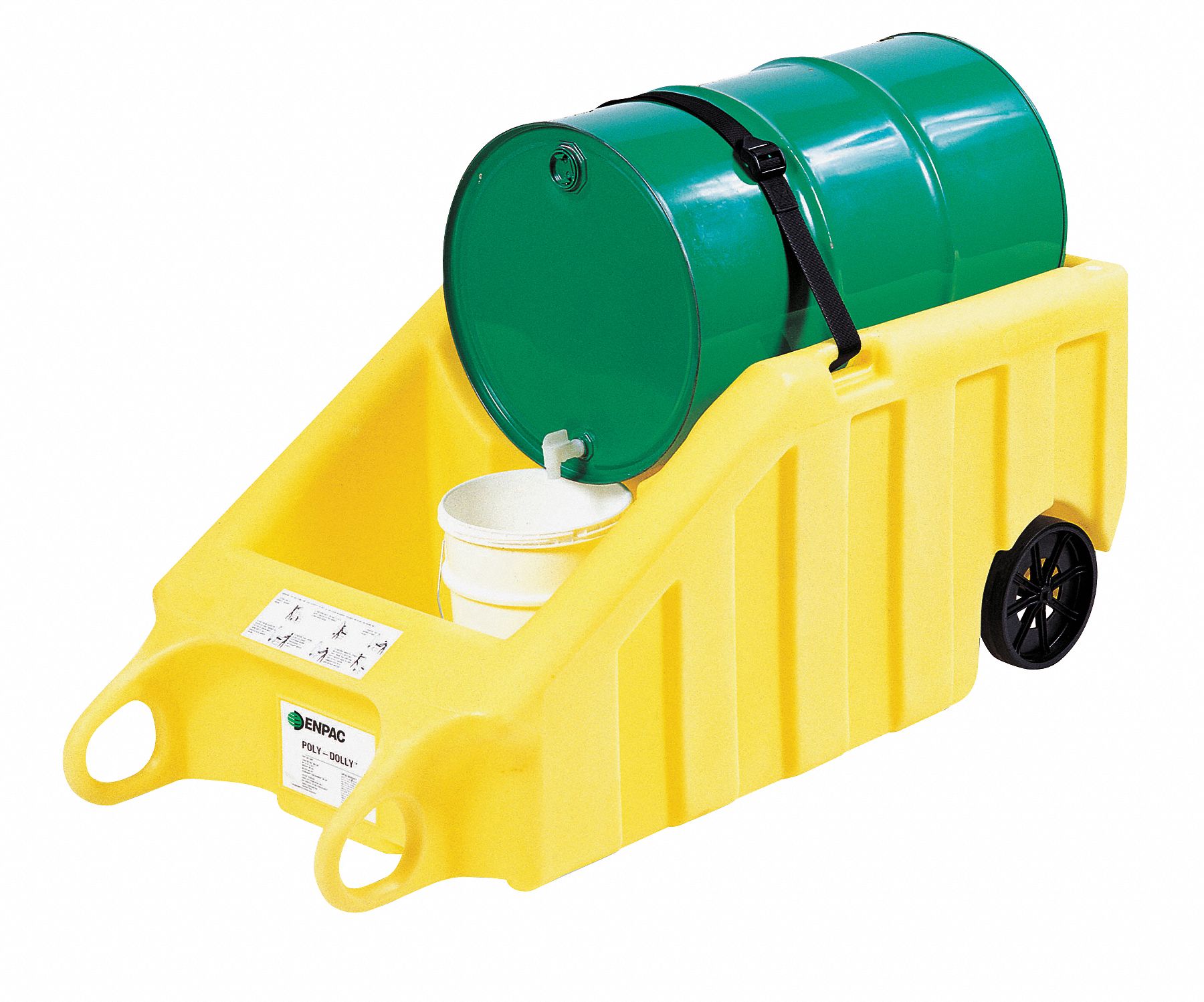Indoor Dispensing Dolly, Yellow, 70 Gal