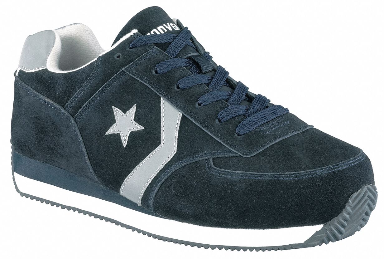 Athletic Work Shoes, Stl, Wmn, 9, Navy, 1PR