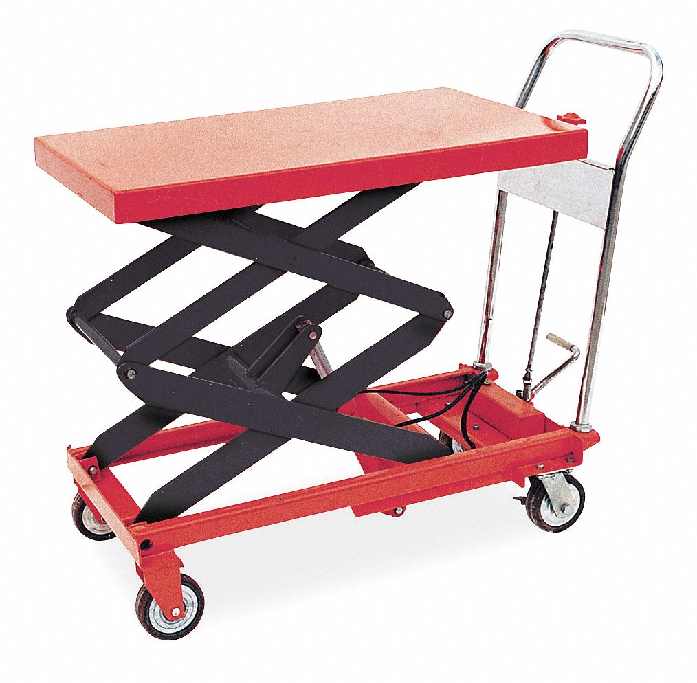 Scissor Lift Cart, 800 lb., Steel, Fixed