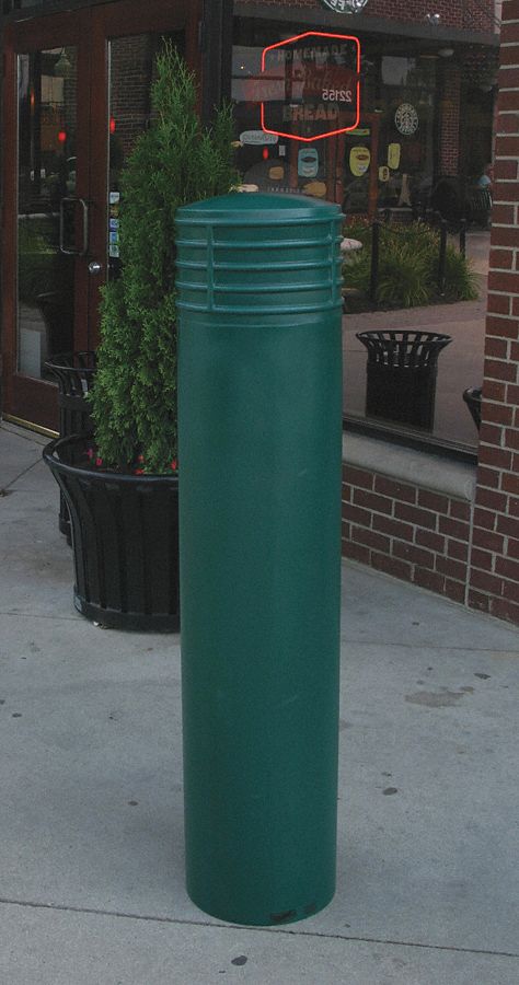 Bollard Cinco, 49 In H, 10 In Dia, Green