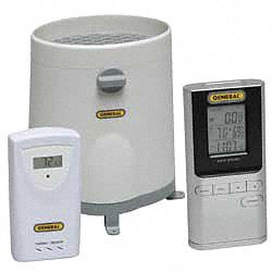 Rain Gage Thermometer & Clock, -4-158 F