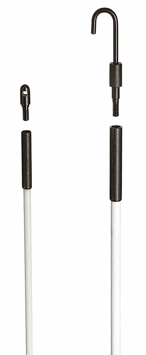 Cable Pulling Fishing Pole, 3/16 In, 30 ft