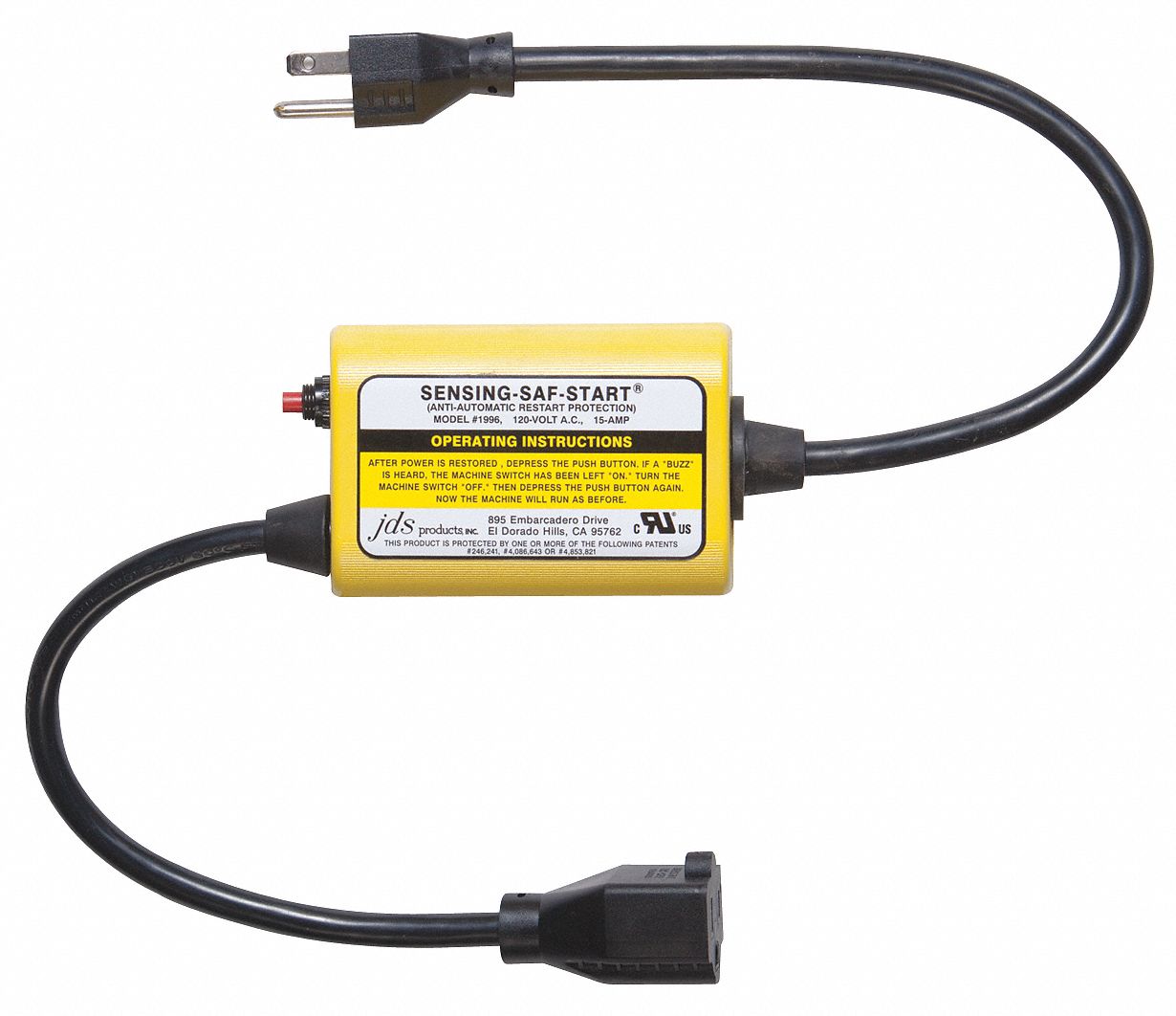 Restart Protection Cord, 15A, 120V, M/F