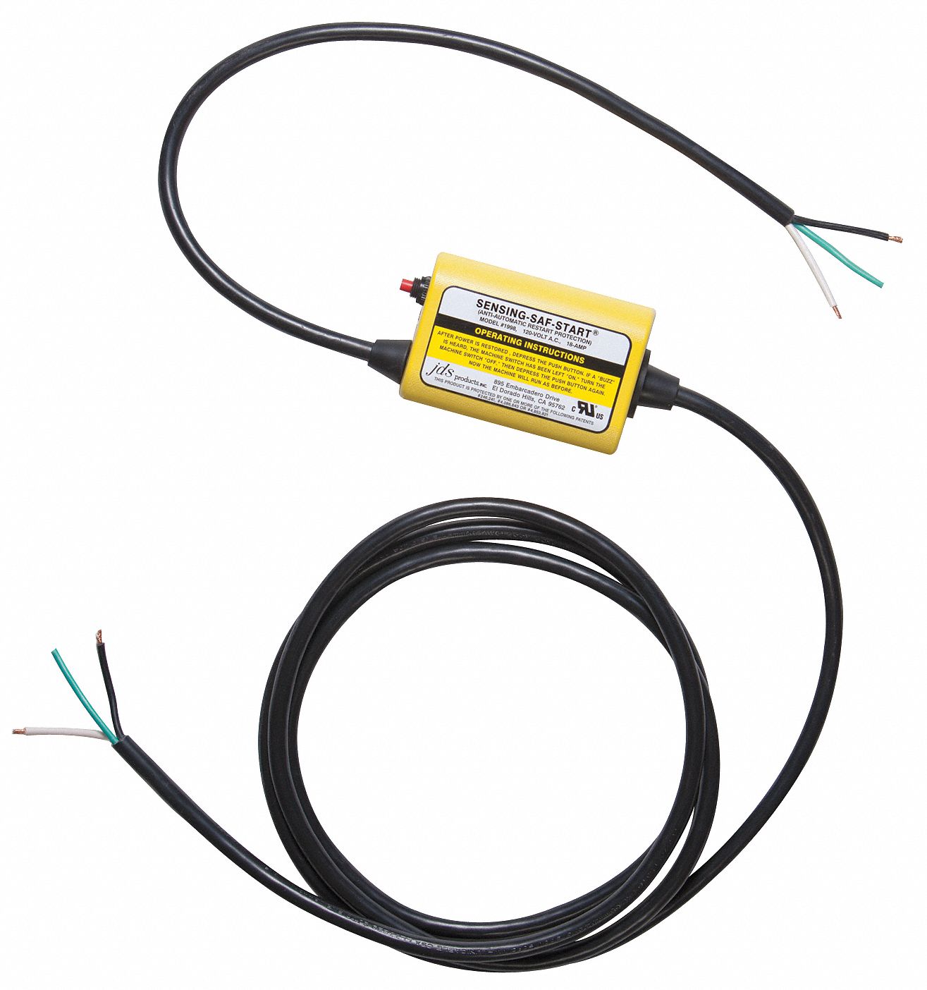 Saf-Start Cord w/o Plug, 8 ft, 18A, 120V