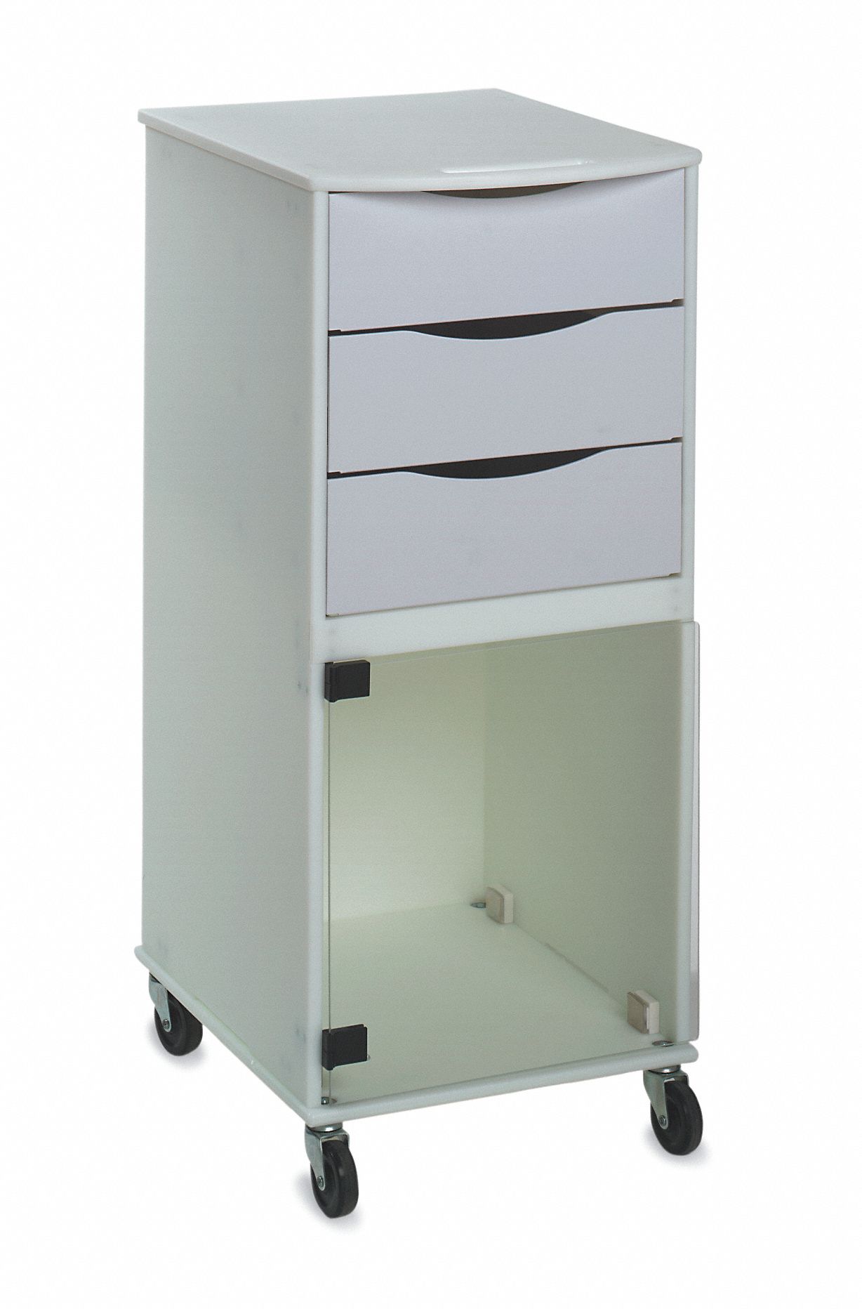 Cart, Space Saver, Wht/Clr HDPE/Acrylic