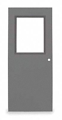 Half Glass Steel Door, 80x36 In, 16 ga