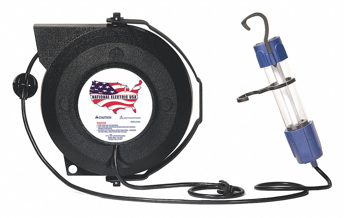 Reel With Drop Light, Heavy Duty, 50 Ft.