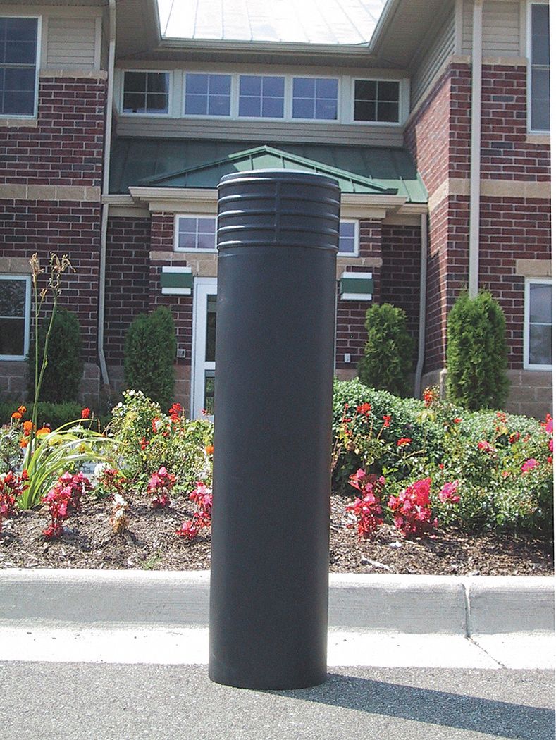 Bollard Cinco, 49 In H, 10 In Dia, Black