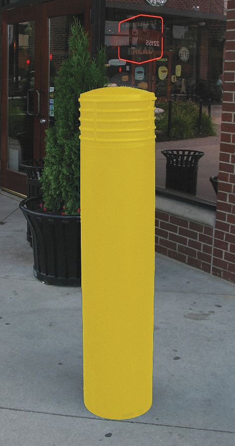 Bollard Cinco, 49 In H, 10 In Dia, Yellow