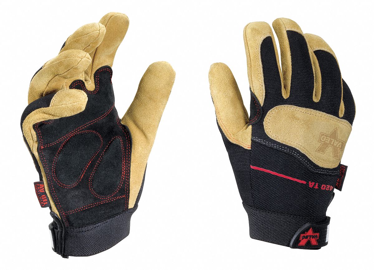 Anti-Vibration Gloves, L, Tan/Black, PR