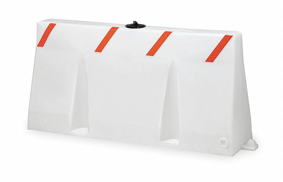 Polycade Traffic Barrier, White, 35 In. H
