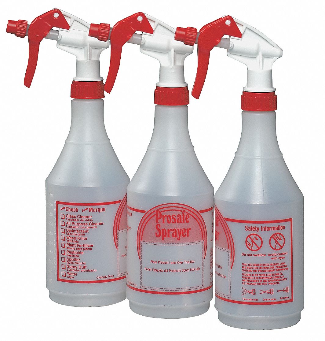 Prprntd TrIgger Btl, 24oz, Red/Wht/Clr, PK3