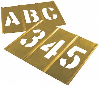 Stencil Set, Letters & Numbers, Brass
